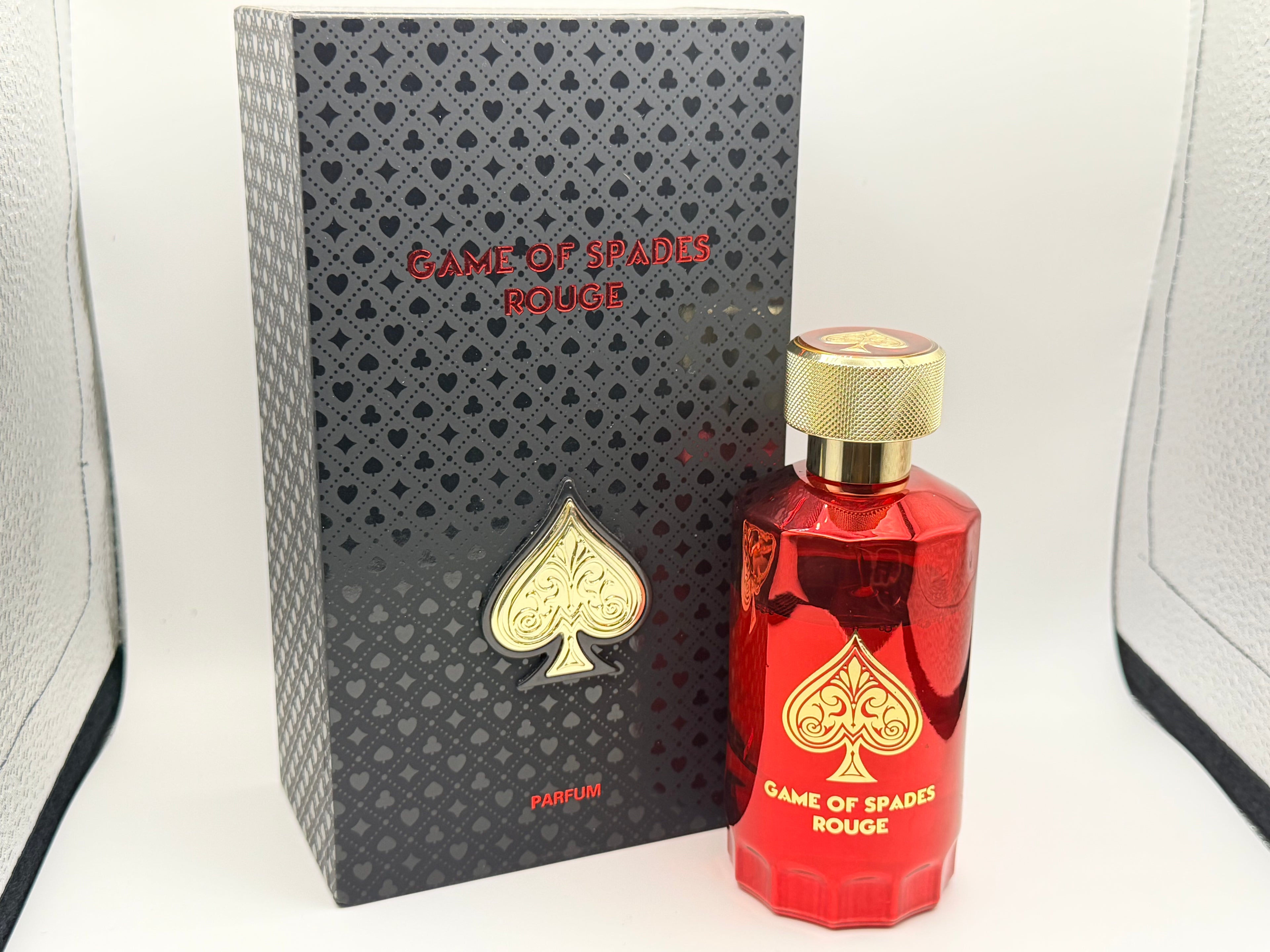Game of Spades Rouge Parfum bottle with box