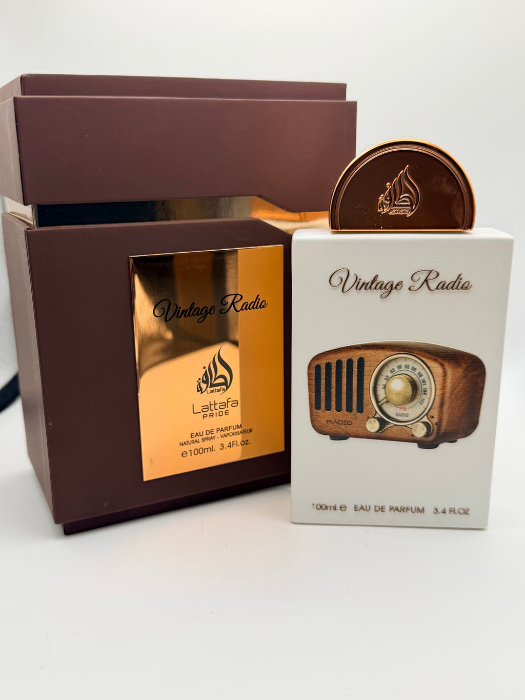 Lattafa Pride Vintage Radio EDP 100ml bottle and packaging