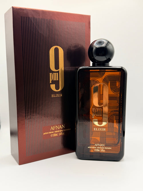 Afnan 9PM Elixir Parfum Intense 100ml bottle and box